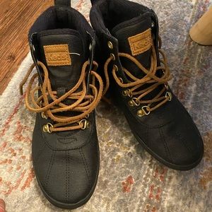 Keds black duck boot rain boot bootie 6.5 black thermal inside